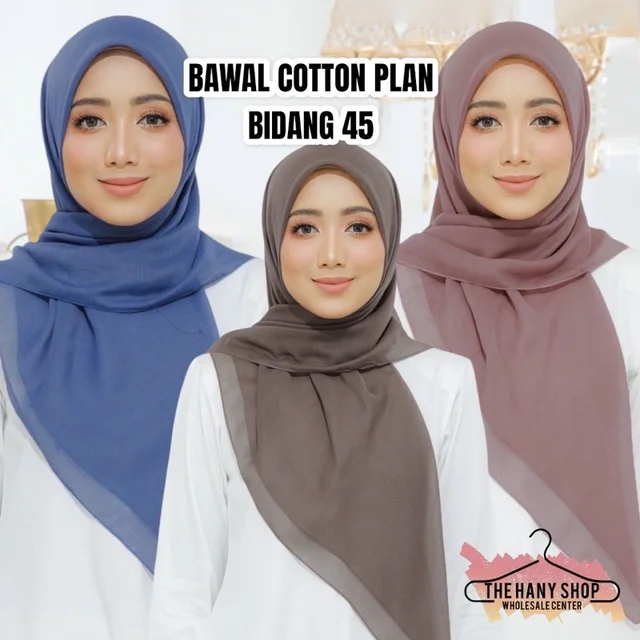 HOT SELLING 🔥] (MURAH) Bawal Tudung Cotton Voile Bidang 45 / Bawal cotton / Tudung Bawal / Tudung Murah PART 1